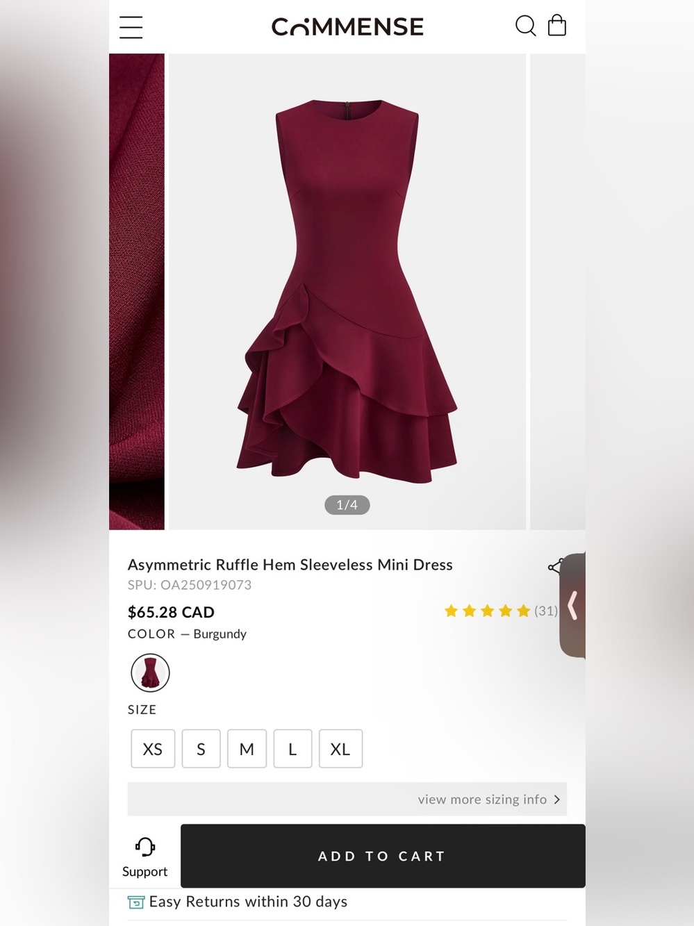 NWT Commence Red Ruffle High-Low Cocktail Dress Size XL - Picture 11 of 11